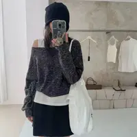 7981小众时髦感 背心慵懒杂色上衣两件套