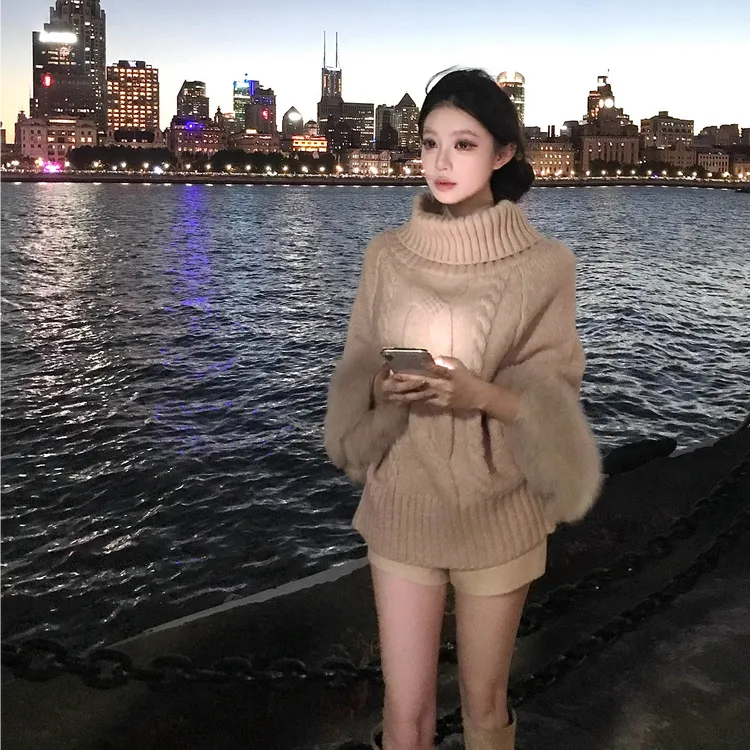 法式慵懒风露肩巨好看的一字肩麻花毛衣女2025秋冬新款针织衫上衣