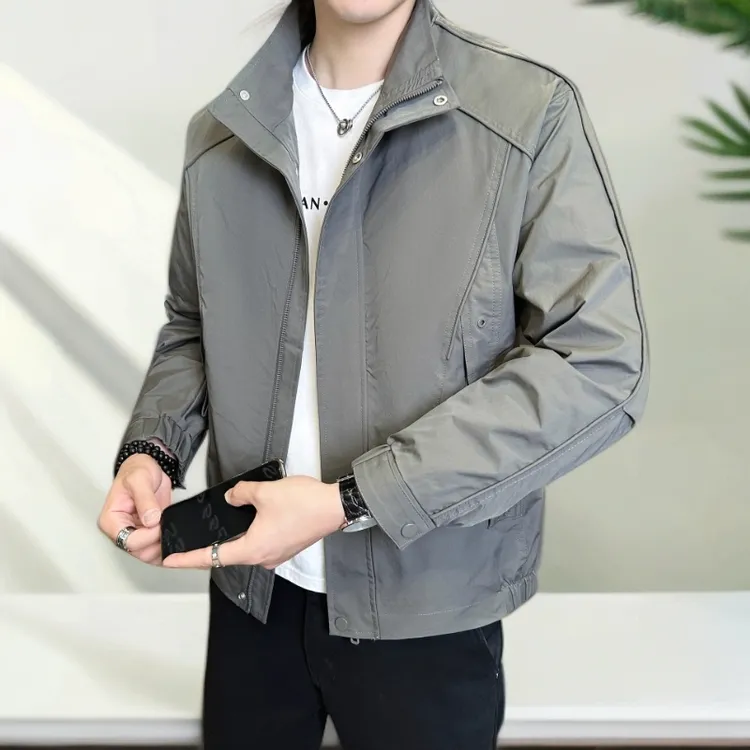 工装外套男士秋季男装2025新款高级感痞帅早秋时尚立领夹克男款潮