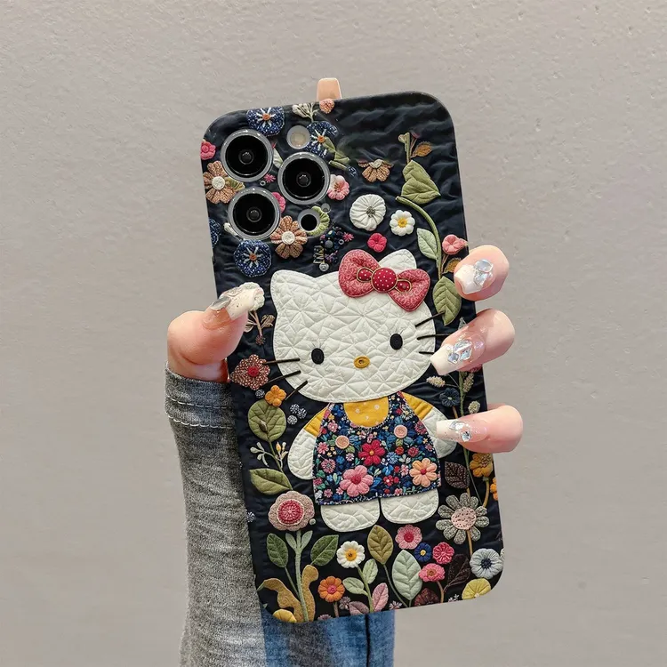 碎花kitty猫适用iPhone17promax手机壳16华为opp荣耀vivo小米菲林