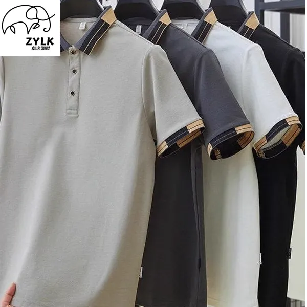 男士短袖t恤2025新款翻领POLO衫休闲时尚百搭中青年上衣半袖体恤