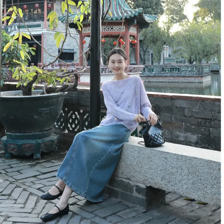 2025春夏新款时尚大气镂空针织衫镂空半透明罩衫防晒上衣