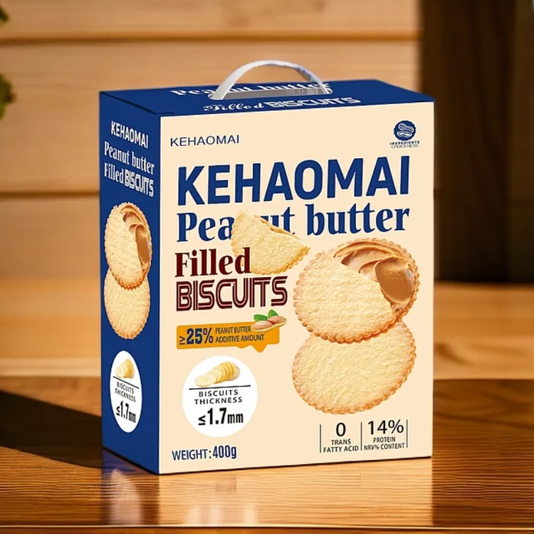 花生酱夹心薄脆饼干超薄马铃薯网红休闲独立包装好吃零食礼盒爆款