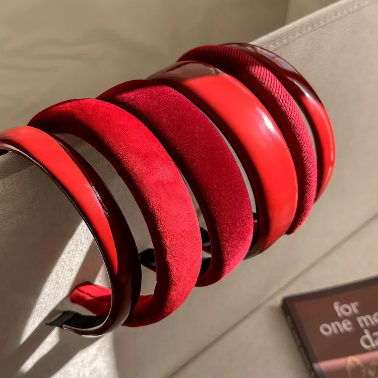 新年红色发箍女款高颅顶发卡发箍少女感洋气时尚唯美头箍网红发饰