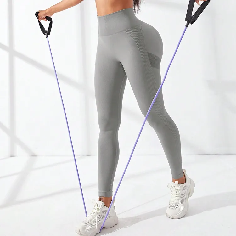 女款高腰蜜桃臀健身裤紧身提臀瑜伽裤女子外穿肤色蜜桃臀瑜伽裤