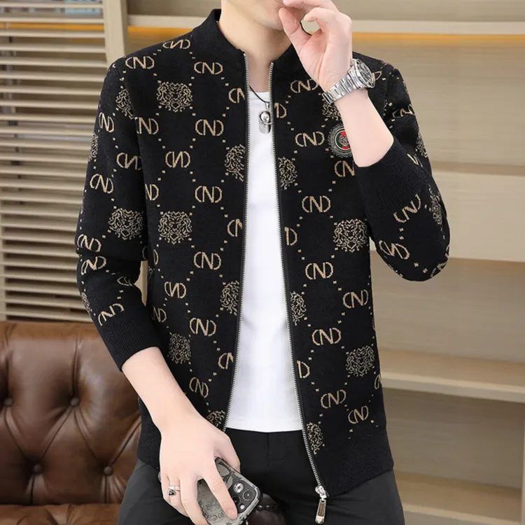 HAESONMENEAT哈逊梅奈针织开衫秋季新款休闲潮流毛衣高端夹克外套