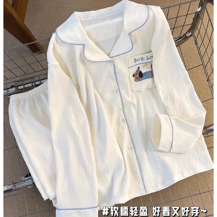 2025网红新款睡衣女生秋春季云朵棉宽松长袖长裤家居服套装可外穿