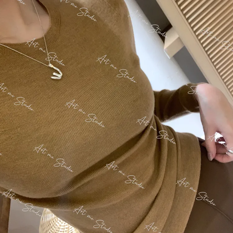 【ART ME】100绵羊毛绿标扬子软密肌理贴肤修身七色内搭上衣w24401