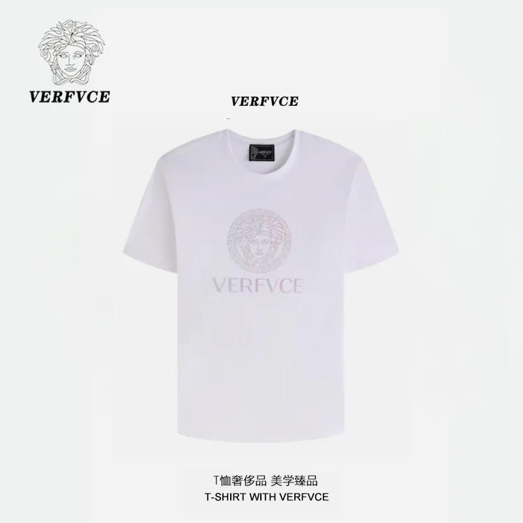 VERFVCE/Orchid春夏男士白色镭射t恤短袖设计师高级感男装穿搭