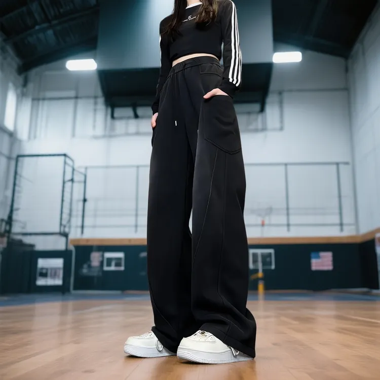 秋季爆款情侣休闲裤裤子轻奢痞帅美式复古高街卫裤中腰时尚运动裤