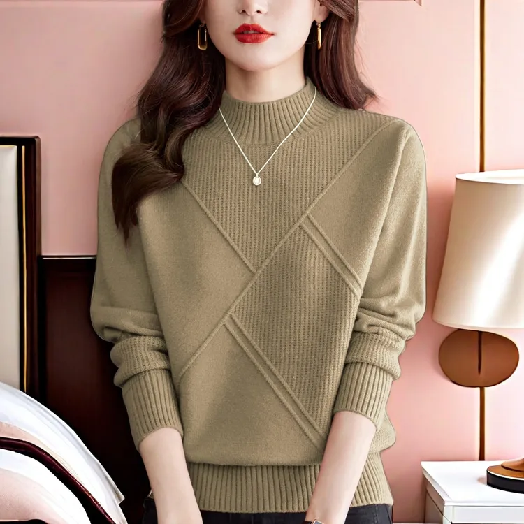 羊绒衫女毛衣2025年新款妙龄女士妈妈爆款半高领针织衫