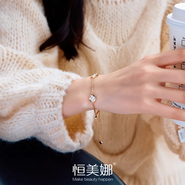驴老花白贝女生小众手链气质轻奢时尚百搭简约