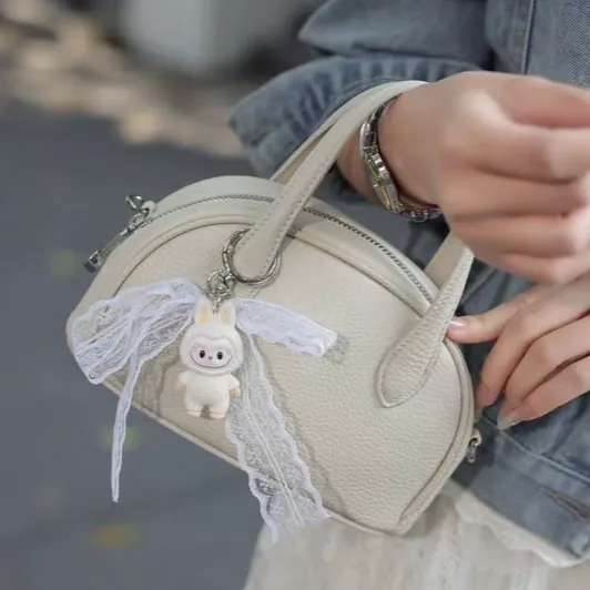 头层牛皮贝壳包2025新款糖果色小巧手提女包淑女单肩包斜挎小包包