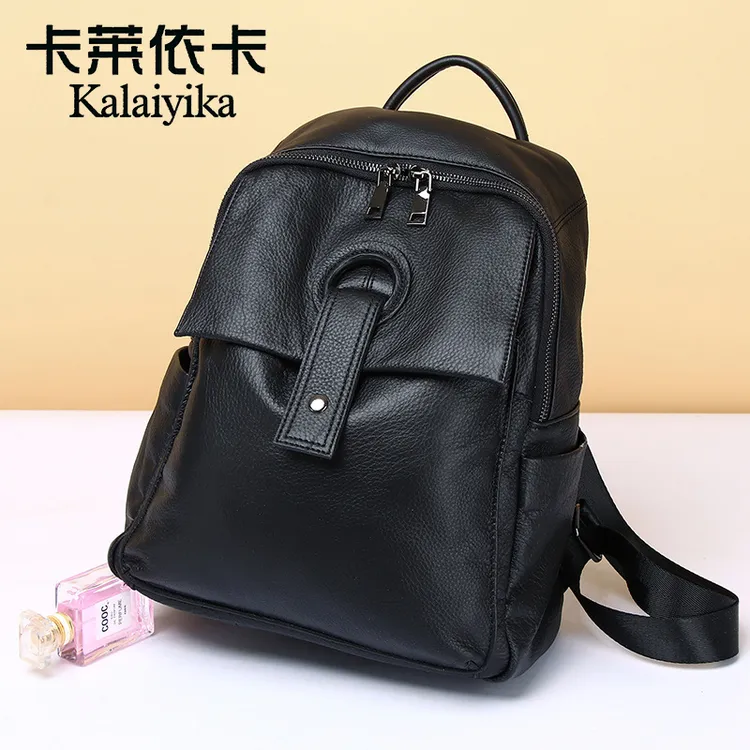 头层牛皮通勤女士2025真皮女包时尚大容量双肩背包旅游斜挎休闲包