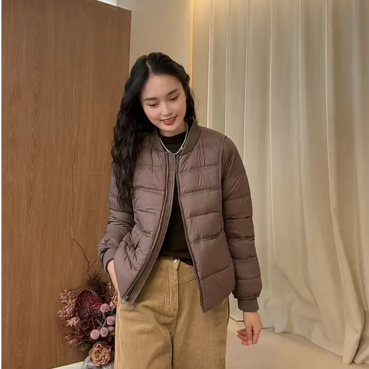 351-棒球领90鸭绒长袖羽绒服立领厚款保暖时尚休闲百搭秋冬