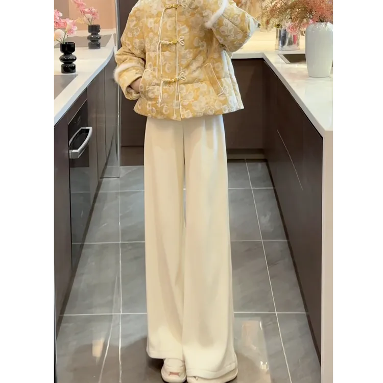 【周粥】【糯米裤】2025秋冬新款直筒高腰百搭休闲裤预JJQ5XXK6376