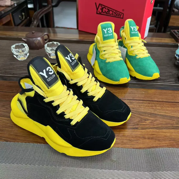 Y3GZCLSW官方正品大黄蜂老爹鞋四季潮款绿色厚底休闲鞋真皮时尚款