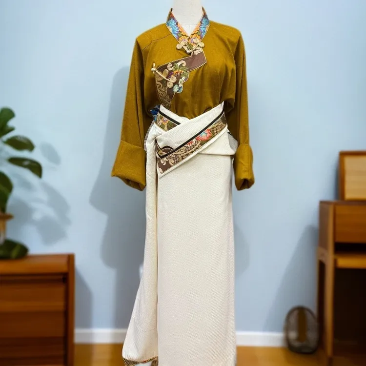 套装藏服女生藏式民族特色藏袍外搭休闲遮肉日常款百搭服装民族风