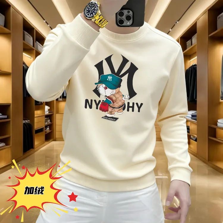 秋冬季新款时尚潮流印花卫衣男士时尚套头圆领长袖休闲百搭上衣