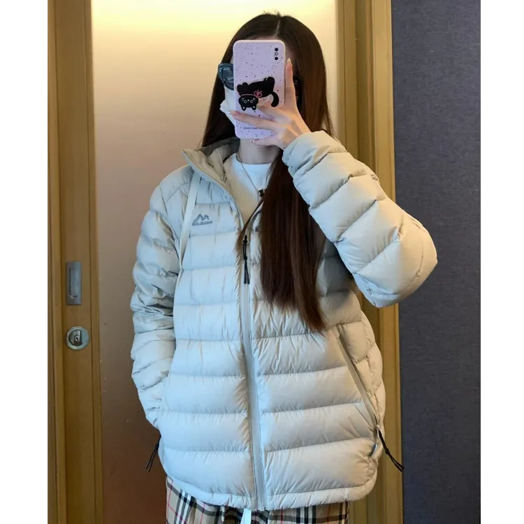 韩系慵懒风轻薄棉衣女排骨连帽棉服爆款夹棉棉袄女