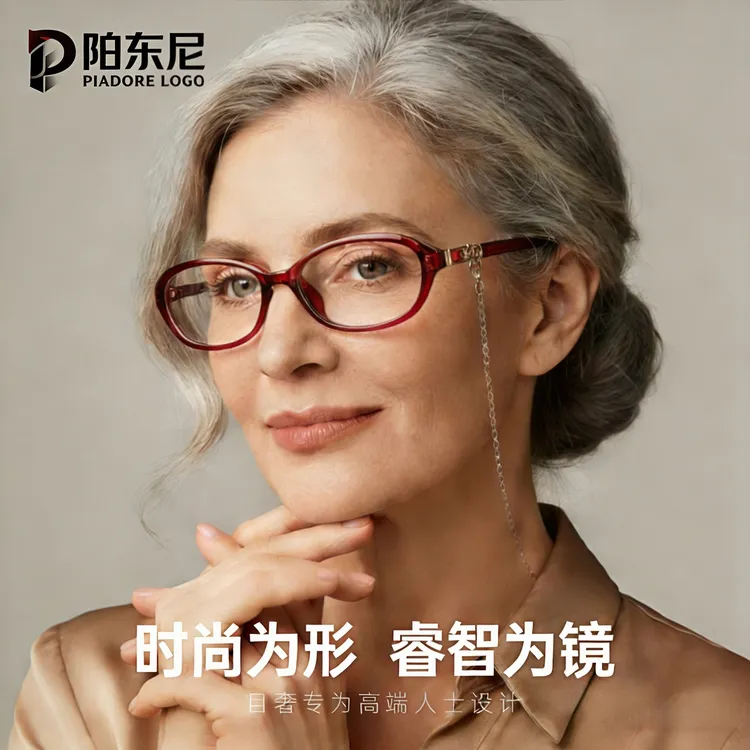 时尚潮流老花镜女小窄框老花眼镜显气质显年轻中老年老光镜防蓝光商品图