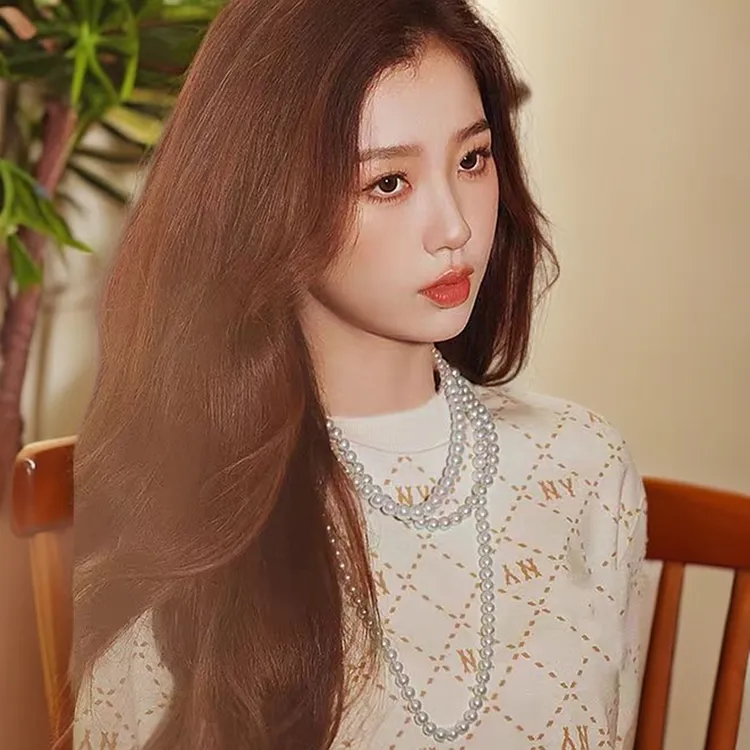 珍珠长款配饰项链/百搭旗袍毛衣时尚链/多种佩戴不掉皮不褪色