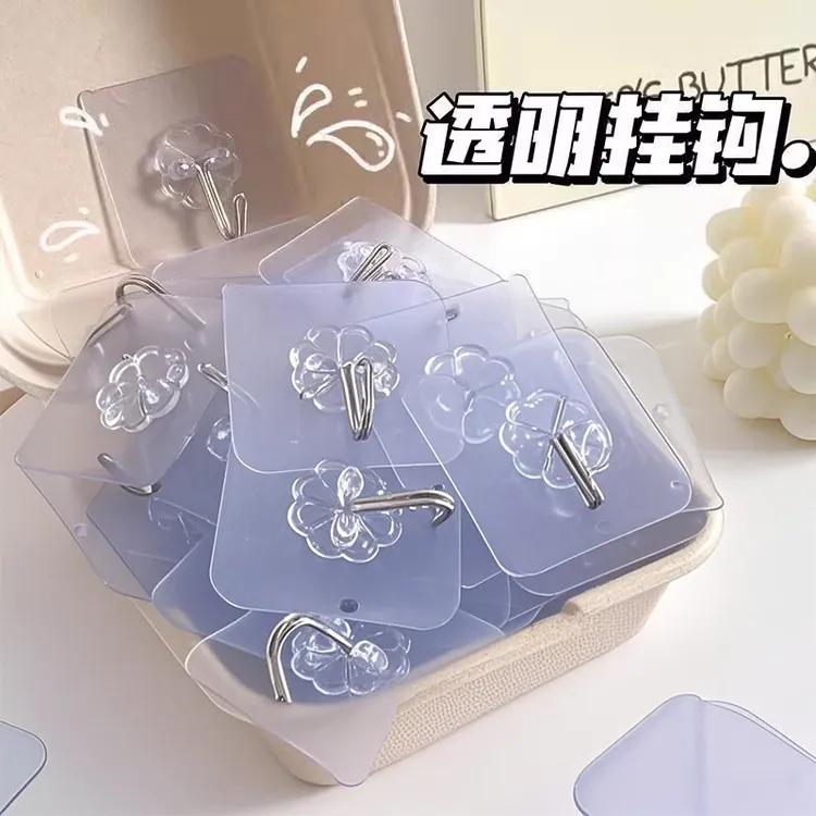 挂钩强力粘胶墙壁贴墙上承重透明无痕挂勾贴钩免打孔钩子粘贴粘钩