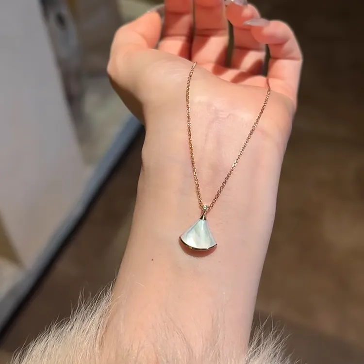 合金项链 小扇子项链气质时尚单钻