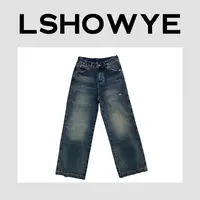  LSHOWYE｜烫钻直简牛仔裤 F2220