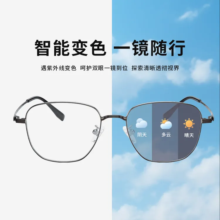 洛伊士变色近视墨镜男女同款可配度数眼镜自动感光防蓝光抗辐射商品图