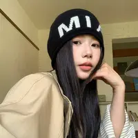 【衣璇儿专属】韩版百搭字母毛线帽子女秋冬2025新款保暖护耳针织帽