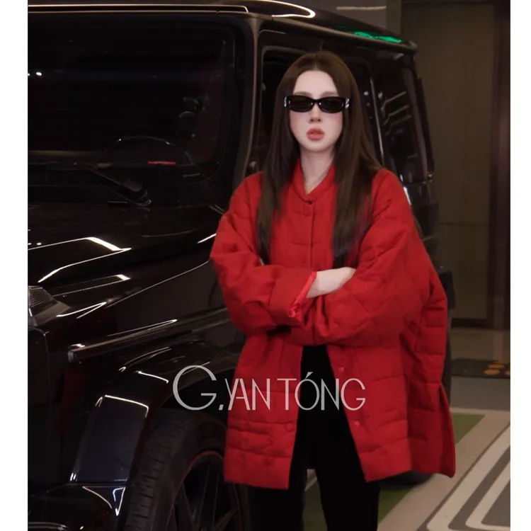 G. yantong/郭彦彤冬季新款高级感羊毛羽绒服中长款潮流WT1073