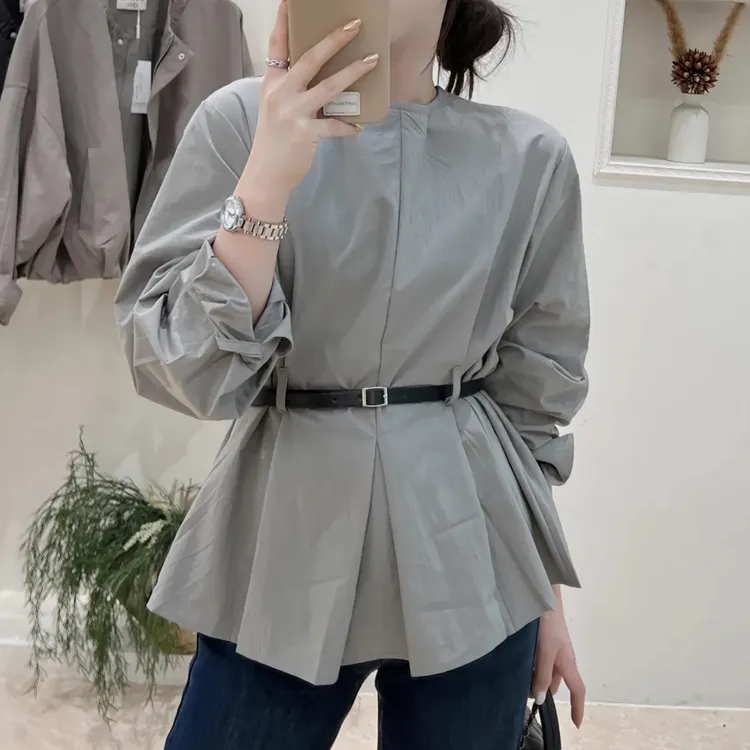 大码女装胖mm2025秋季女装新款时尚纯色长袖衬衫显瘦减龄别致上衣