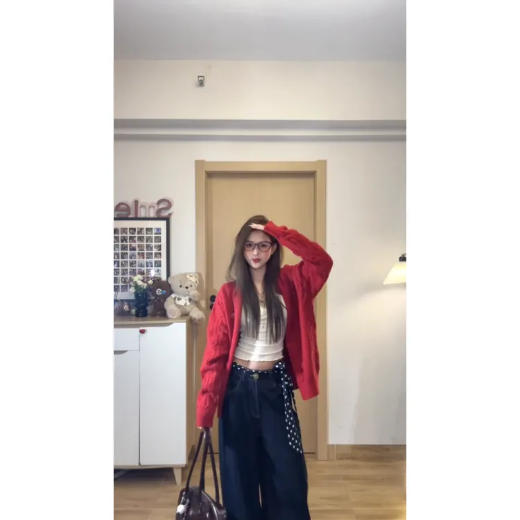 MARIE.COCO针织开衫外套显瘦休闲软糯上衣潮百搭阔腿长裤时尚套装