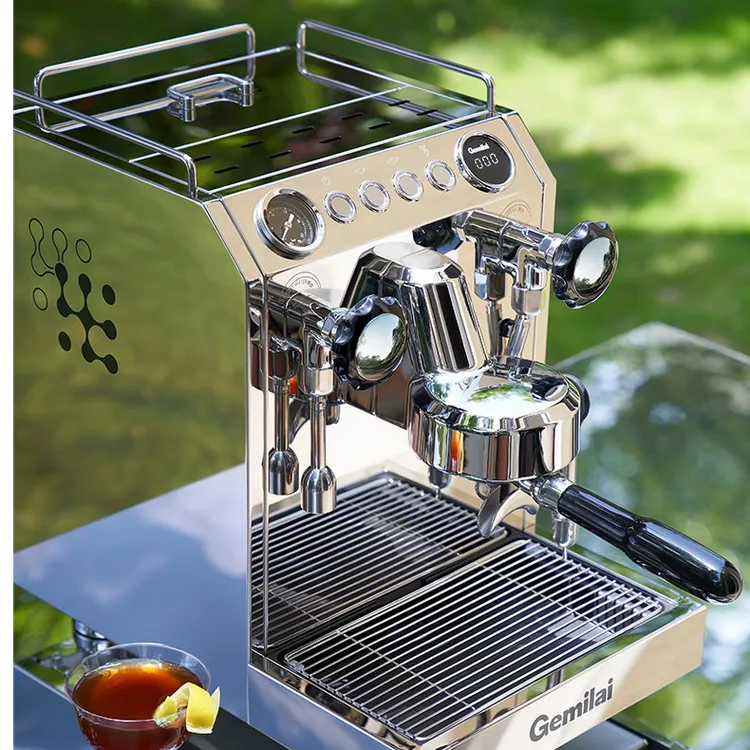 Gemilai格米莱G3145双瞳咖磨组合家商两用半自动咖啡机银色