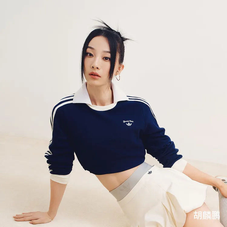 adidas/阿迪达斯三叶草女子欧若风华夫格运动长袖POLO衫 JM8012