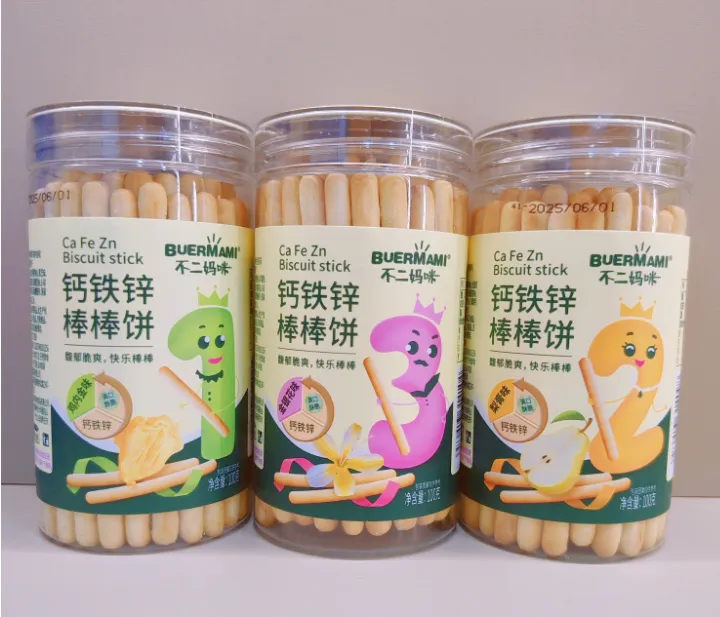 不二妈咪钙铁锌棒棒饼干高钙炭烧棒宝宝零食手指棒棒饼干