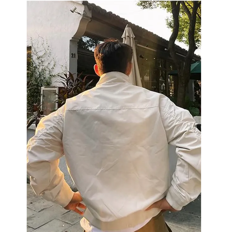 美式秋季教练夹克三防立领休闲纯色复古男款户外工装飞行百搭外套