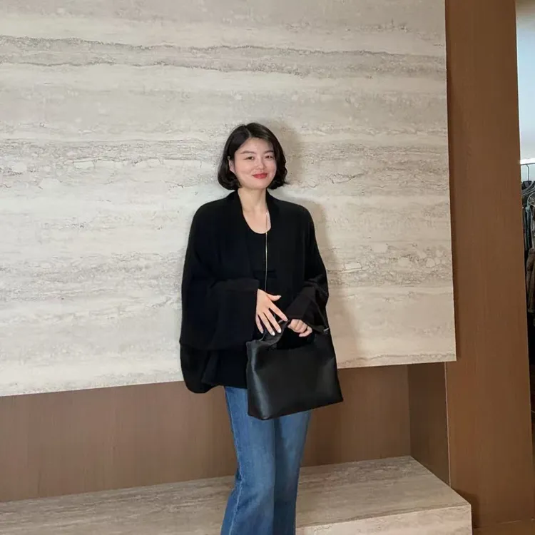 TANTAN 气质休闲宽松慵懒风秋季毛针织开衫3256