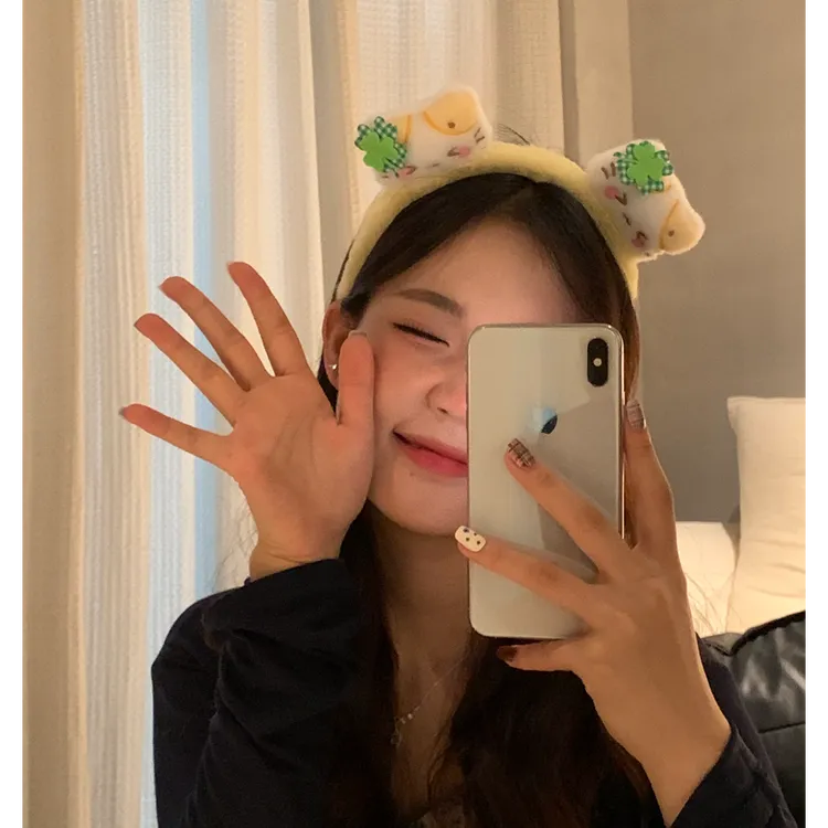 元气满满可爱kitty毛绒发箍卡通百搭网红韩系ins风化妆洗脸头箍