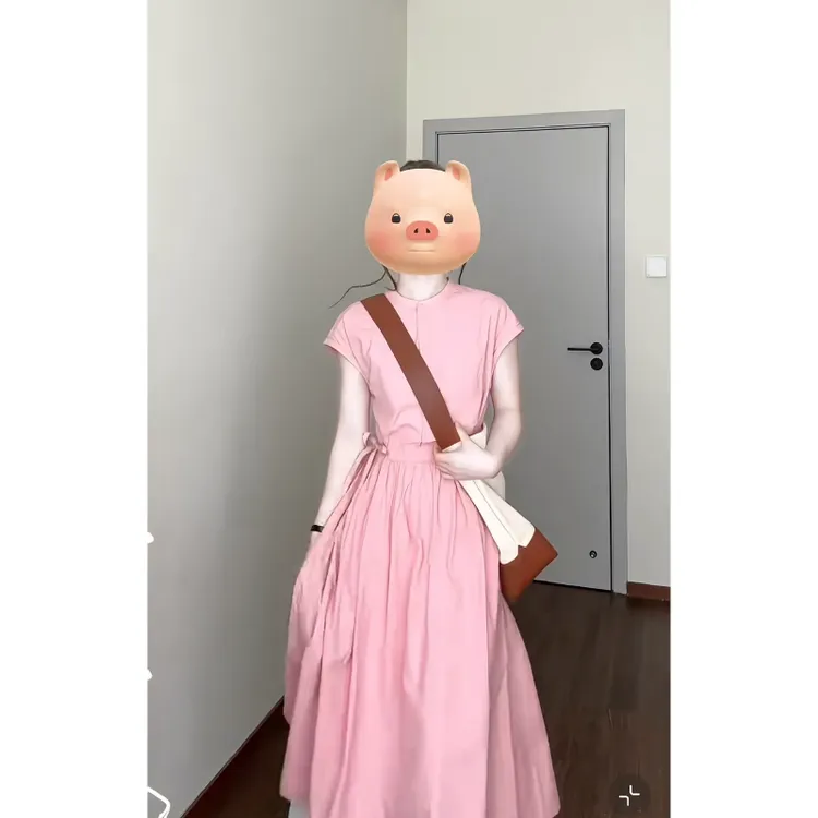 大码【夏日多巴胺】法式赫本风粉色连衣裙夏季小众设计感漂亮裙子仙
