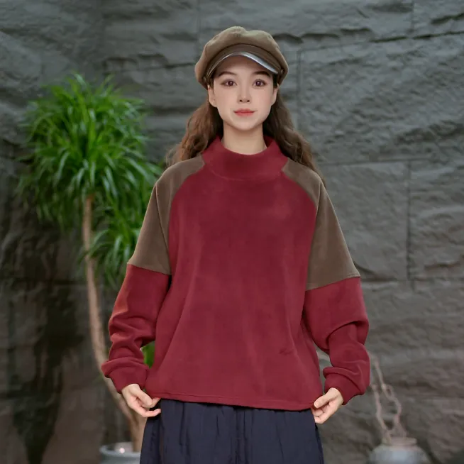 【卫衣休闲百搭双面绒】加绒加厚打底衫女装冬季长袖保暖卫衣