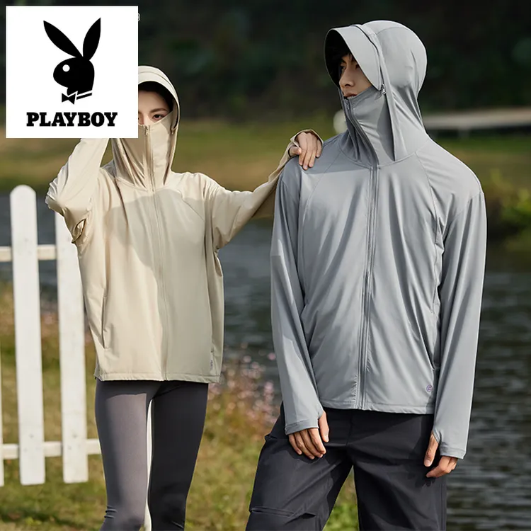 花花公子冰丝防晒衣男女2025年夏季防晒服连帽户外运动轻薄透气外