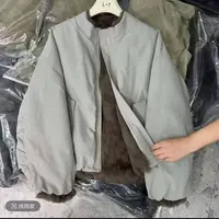 立领女士冬季潮流厚款拼接长袖散口袖女