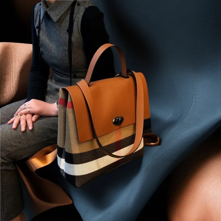 【轻奢大促】时尚高级格子手提包女2025夏季新款百搭单肩包节日礼物