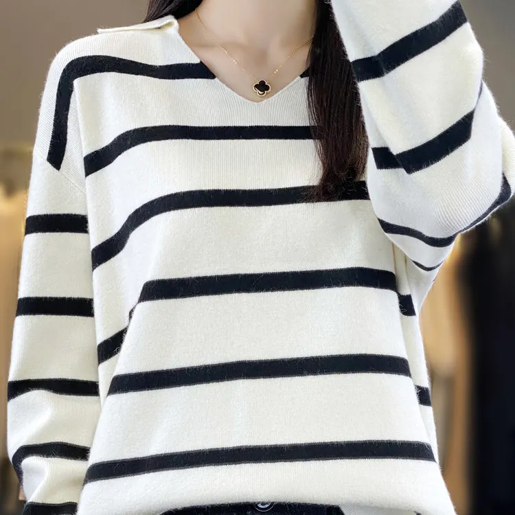 春秋POLO领休闲百搭针织衫