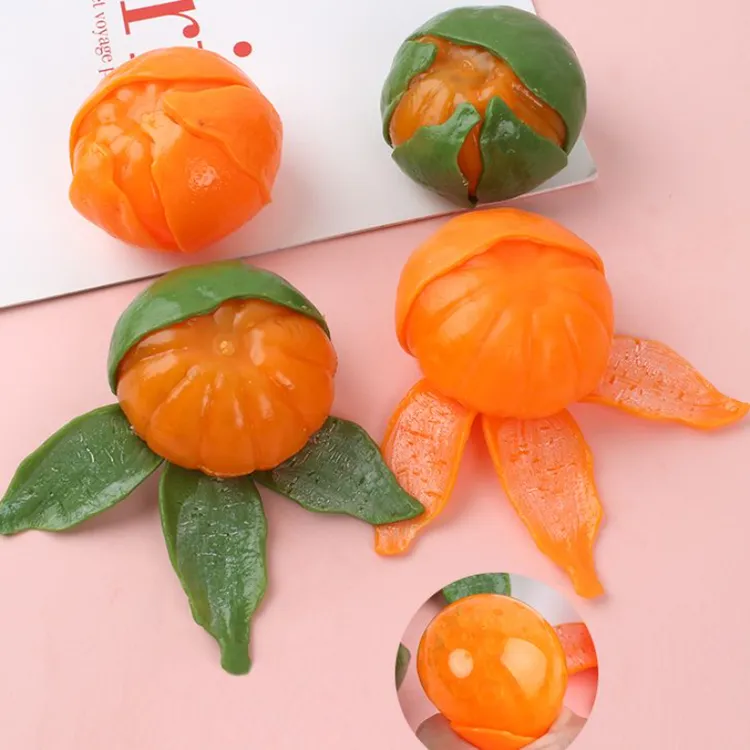 创意扒剥皮橘子捏捏乐仿真食物水果玩具挤压珠子发泄缓解情绪神器