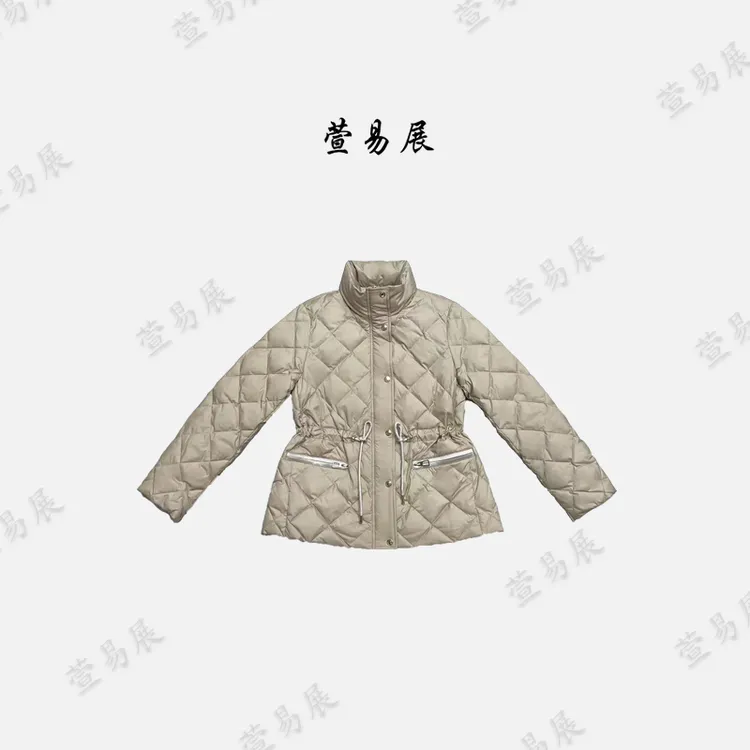 萱易展-白鹅绒轻奢气质菱形格抽绳收腰显瘦羽绒服-WT101001