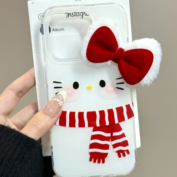 毛绒蝴蝶结KT适用苹果华为vivo小米oppo女款iphone15/16/14