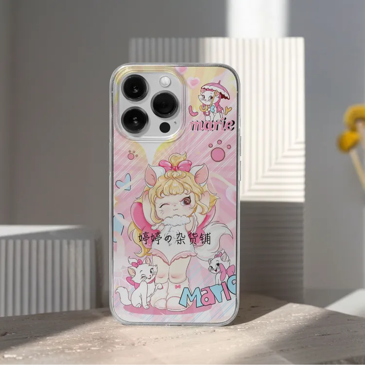 【为壳婷留】新年款表姐玛丽猫模内注塑imd创意防摔按键全包手机壳